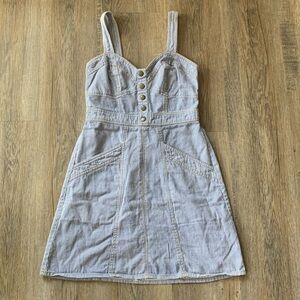 Striped jean dress by